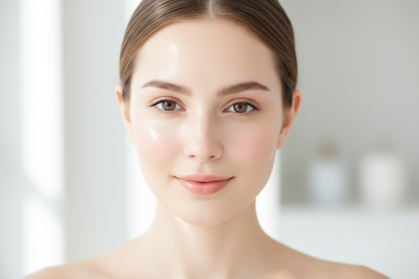 pale image girl with glowing skin 